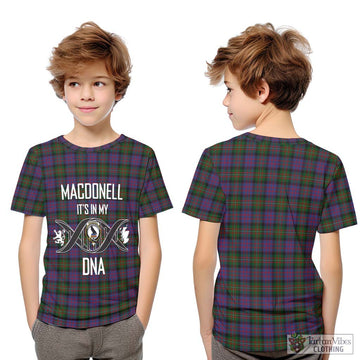 MacDonell (McDonell) Tartan Kid T-Shirt with Family Crest DNA In Me Style Youth XL Size14 - Tartan Vibes Clothing