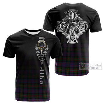 MacDonell (McDonell) Tartan Cotton T-shirt Featuring Alba Gu Brath Family Crest Celtic Inspired