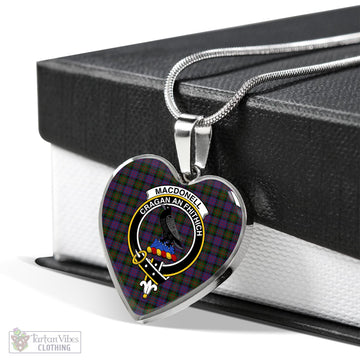 MacDonell (McDonell) Tartan Heart Necklace with Family Crest Luxury Necklace (Silver) No - Tartan Vibes Clothing