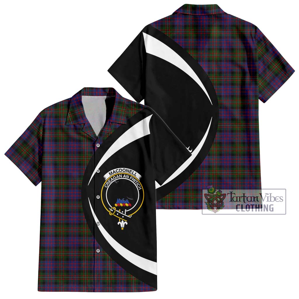 MacDonell (McDonell) Tartan Hawaiian Shirt with Family Crest Circle Style Kid - Tartan Vibes Clothing