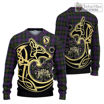 MacDonell (McDonell) Tartan Ugly Sweater with Family Crest Celtic Wolf Style Unisex - Tartan Vibes Clothing