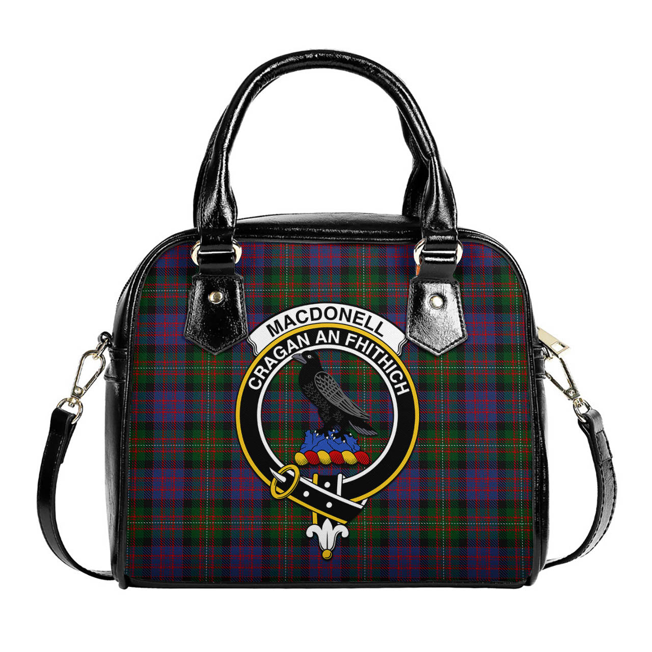 MacDonell (McDonell) Tartan Shoulder Handbags with Family Crest One Size 9*21*24 cm (3.54*8.27*9.45 inches) - Tartan Vibes Clothing