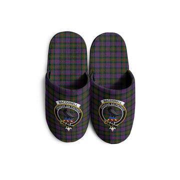 MacDonell of Glengarry Tartan Home Slippers with Family Crest