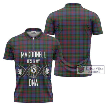 MacDonell (McDonell) Tartan Zipper Polo Shirt with Family Crest DNA In Me Style Unisex - Tartan Vibes Clothing