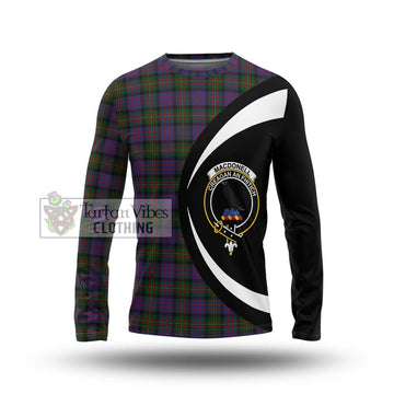 MacDonell (McDonell) Tartan Long Sleeve T-Shirt with Family Crest Circle Style Unisex - Tartan Vibes Clothing