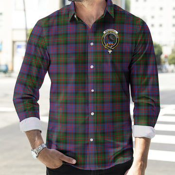 MacDonell of Glengarry Tartan Long Sleeve Button Up Shirt with Family Crest