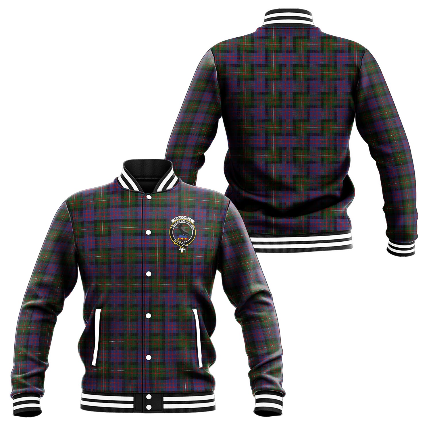 MacDonell (McDonell) Tartan Baseball Jacket with Family Crest Unisex - Tartan Vibes Clothing