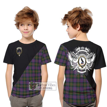 MacDonell (McDonell) Tartan Kid T-Shirt with Family Crest and Military Logo Style Youth XL Size14 - Tartan Vibes Clothing