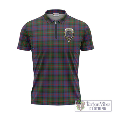 MacDonell (McDonell) Tartan Zipper Polo Shirt with Family Crest Unisex - Tartan Vibes Clothing