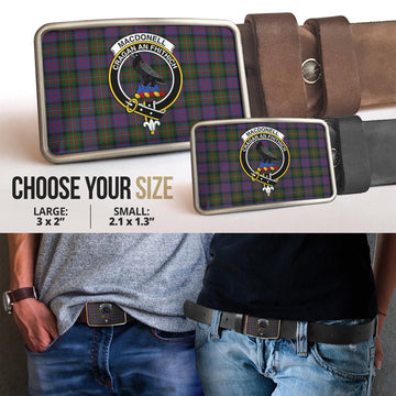 MacDonell of Glengarry Tartan Belt Buckles with Family Crest