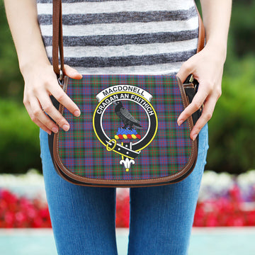 MacDonell of Glengarry Tartan Saddle Bag with Family Crest
