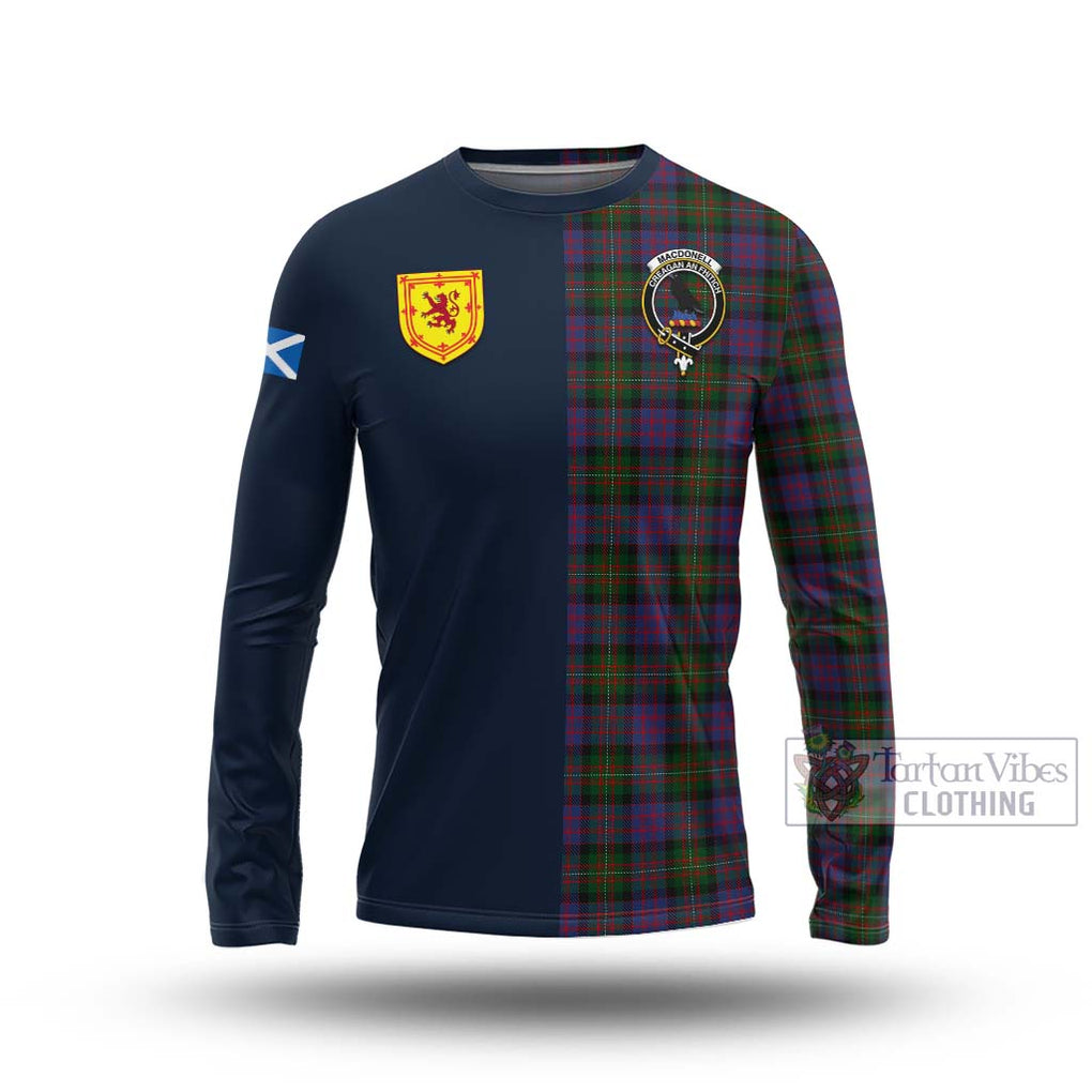 MacDonell (McDonell) Tartan Long Sleeve T-Shirt Alba with Scottish Lion Royal Arm Half Style Unisex - Tartan Vibes Clothing