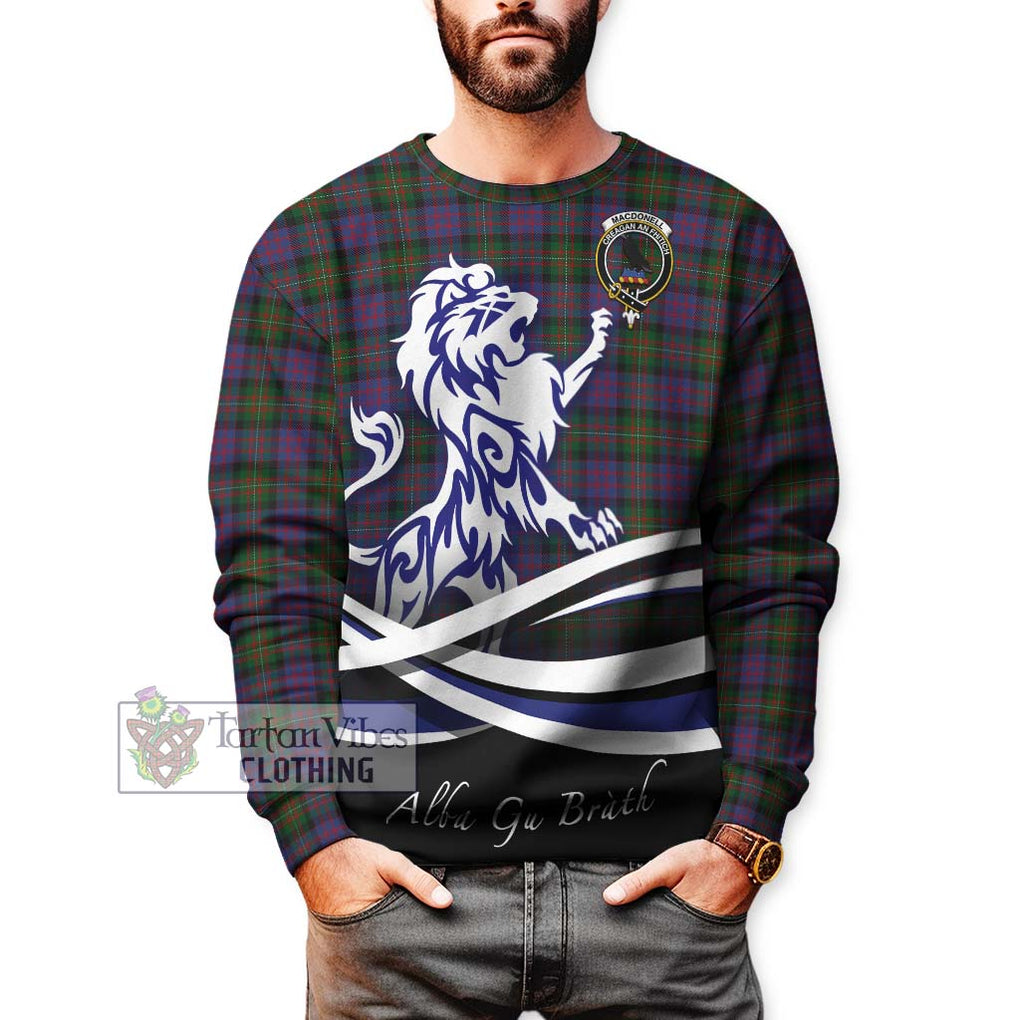 MacDonell (McDonell) Tartan Sweatshirt with Alba Gu Brath Regal Lion Emblem Unisex - Tartan Vibes Clothing