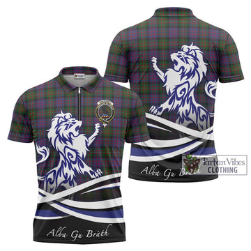 MacDonell (McDonell) Tartan Zipper Polo Shirt with Alba Gu Brath Regal Lion Emblem Unisex - Tartan Vibes Clothing
