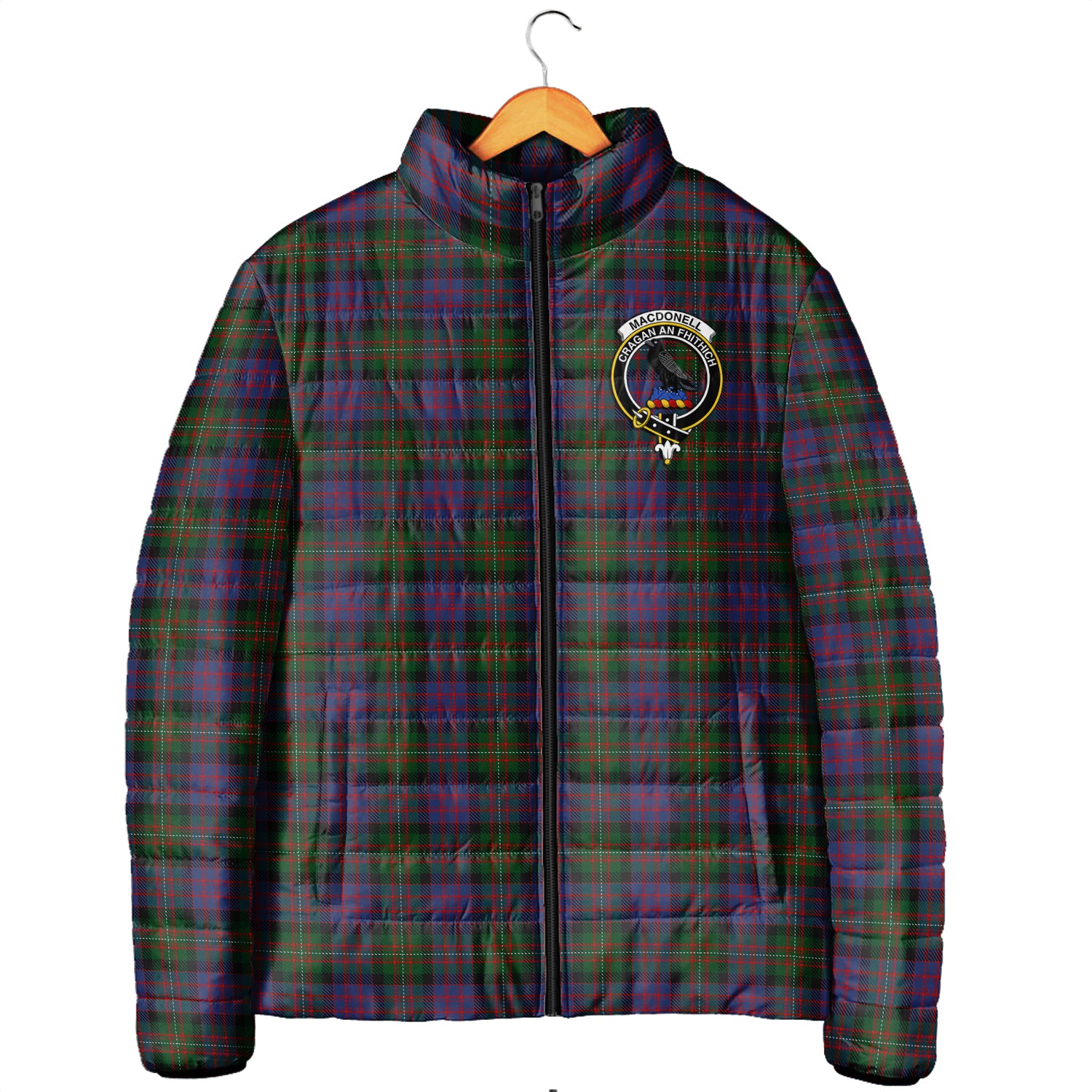 MacDonell (McDonell) Tartan Padded Jacket with Family Crest Men's Padded Jacket - Tartan Vibes Clothing