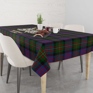MacDonell (McDonell) Tartan Tablecloth with Clan Crest and the Golden Sword of Courageous Legacy - Tartan Vibes Clothing