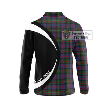 MacDonell (McDonell) Tartan Long Sleeve Polo Shirt with Family Crest Circle Style - Tartan Vibes Clothing