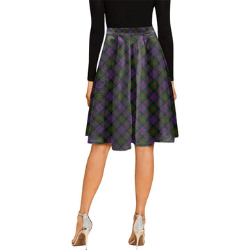 MacDonell (McDonell) Tartan Melete Pleated Midi Skirt Cross Style - Tartan Vibes Clothing