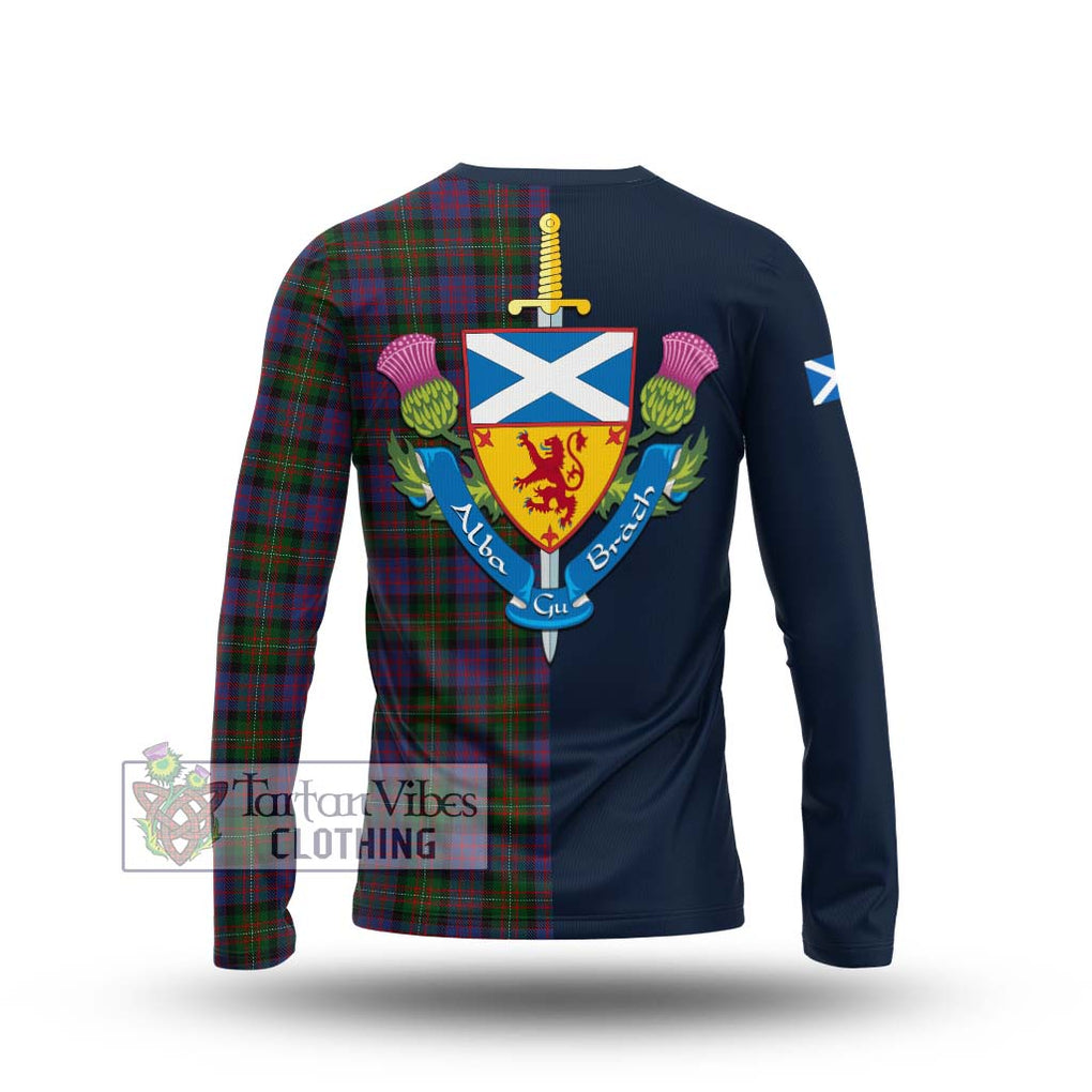 MacDonell (McDonell) Tartan Long Sleeve T-Shirt Alba with Scottish Lion Royal Arm Half Style - Tartan Vibes Clothing