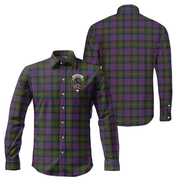 MacDonell of Glengarry Tartan Long Sleeve Button Up Shirt with Family Crest