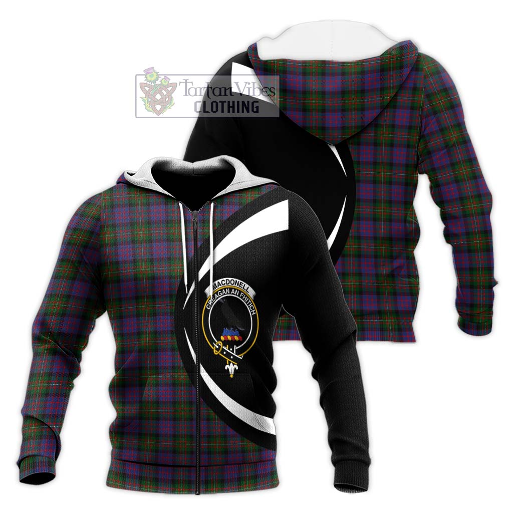 MacDonell (McDonell) Tartan Knitted Hoodie with Family Crest Circle Style Unisex Knitted Zip Hoodie - Tartan Vibes Clothing