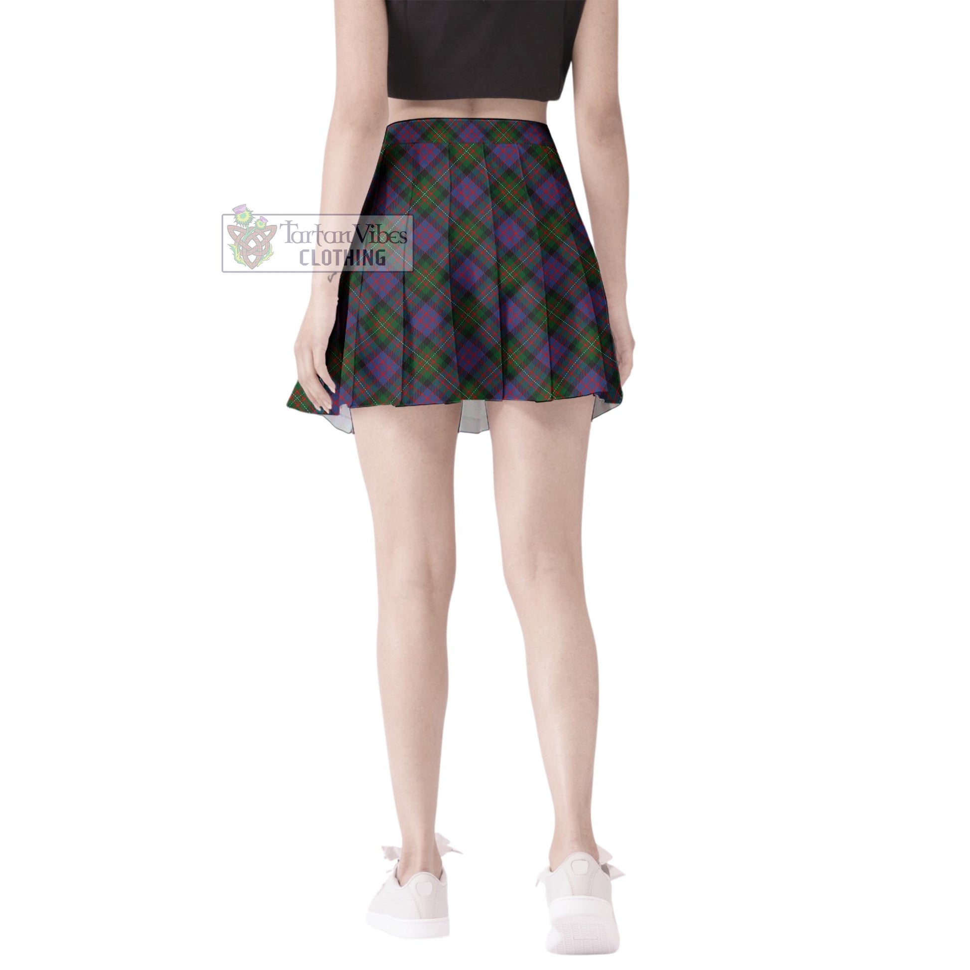 MacDonell (McDonell) Tartan Women's Plated Mini Skirt Cross Style - Tartan Vibes Clothing