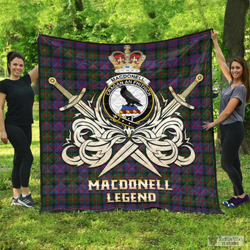 MacDonell (McDonell) Tartan Quilt with Clan Crest and the Golden Sword of Courageous Legacy - Tartan Vibes Clothing
