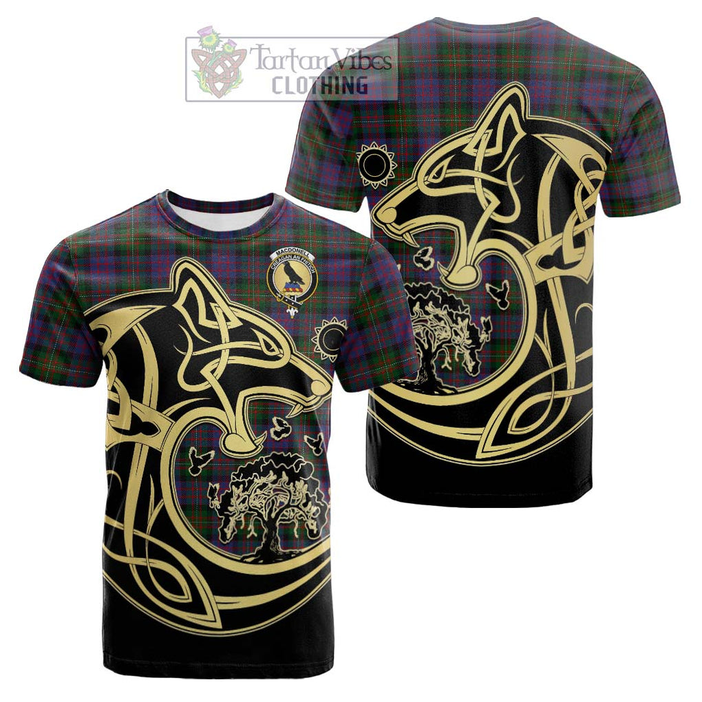 MacDonell (McDonell) Tartan Cotton T-shirt with Family Crest Celtic Wolf Style Kid's Shirt - Tartan Vibes Clothing