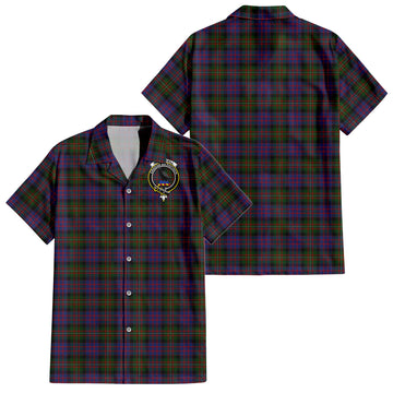MacDonell of Glengarry Tartan Short Sleeve Button Down Shirt with Family Crest