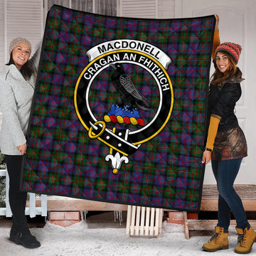 MacDonell of Glengarry Tartan Quilt with Family Crest