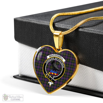 MacDonell (McDonell) Tartan Heart Necklace with Family Crest - Tartan Vibes Clothing
