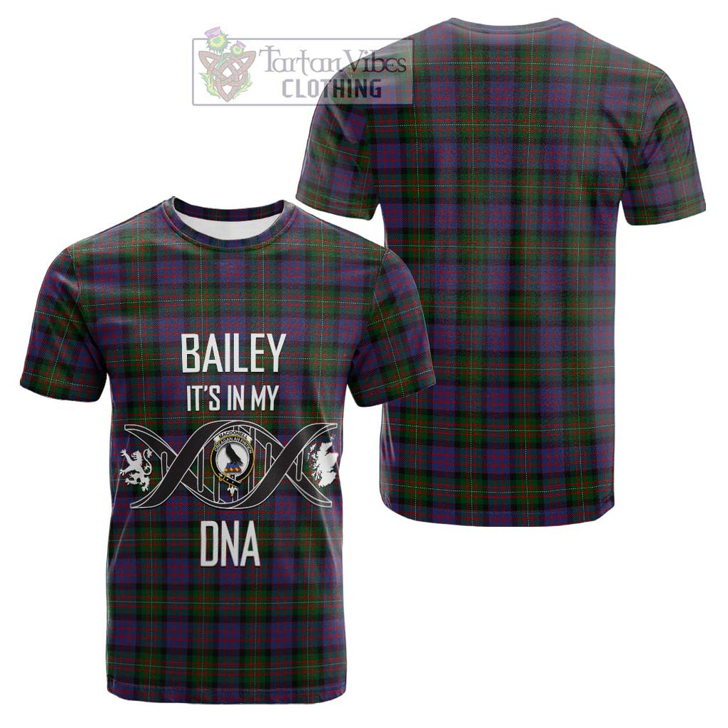 Tartan Vibes Clothing MacDonell of Glengarry Tartan Cotton T-shirt with Family Crest DNA In Me Style