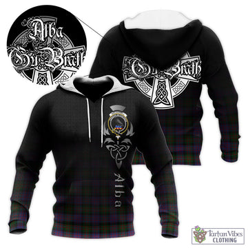 MacDonell of Glengarry Tartan Knitted Hoodie Featuring Alba Gu Brath Family Crest Celtic Inspired