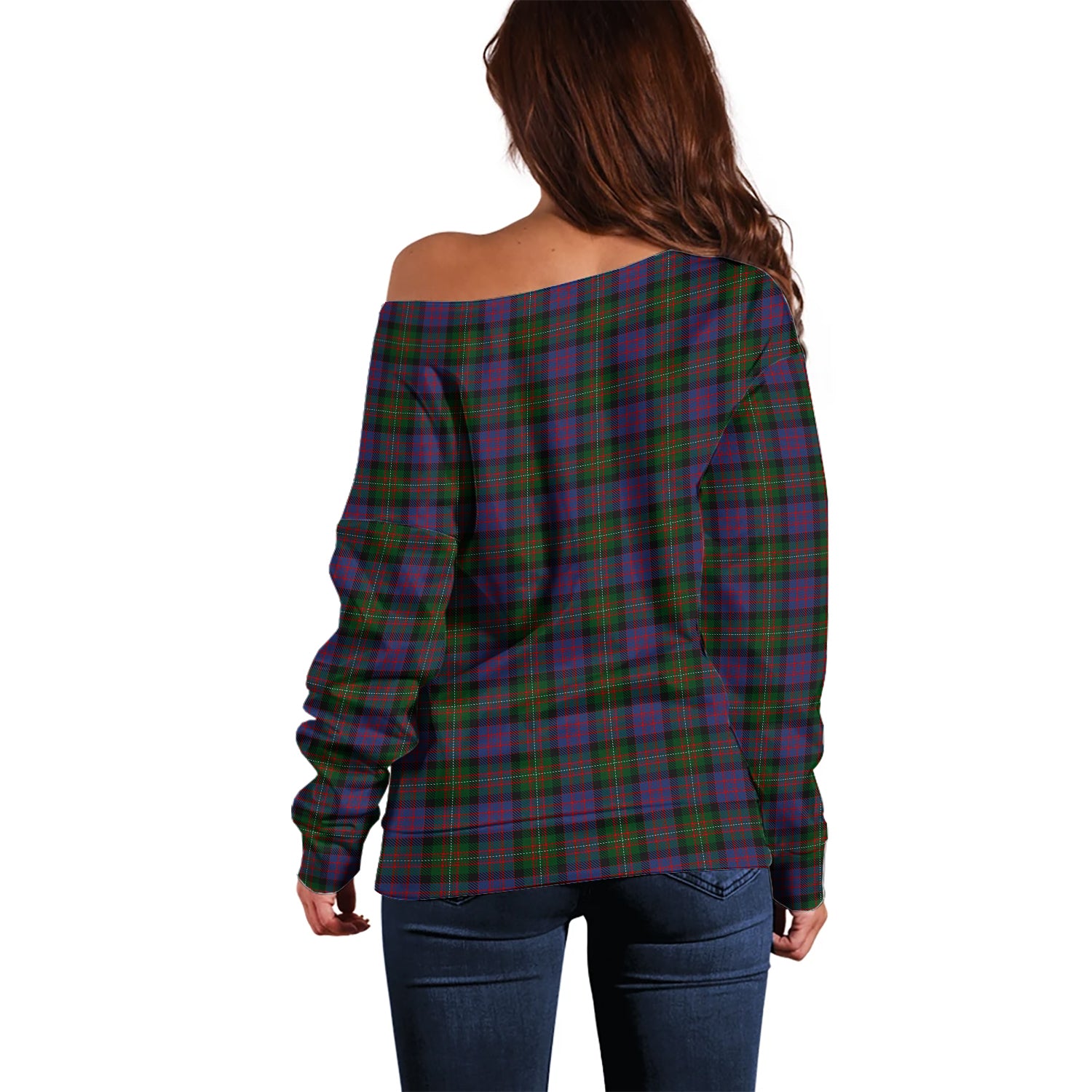 MacDonell (McDonell) Tartan Off Shoulder Women Sweater with Family Crest - Tartan Vibes Clothing
