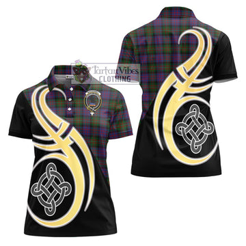 MacDonell (McDonell) Tartan Women's Polo Shirt with Family Crest and Celtic Symbol Style - Tartan Vibes Clothing