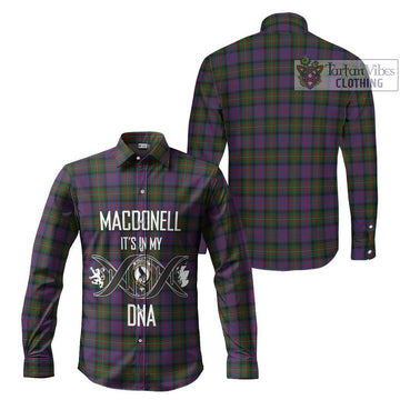 MacDonell (McDonell) Tartan Long Sleeve Button Shirt with Family Crest DNA In Me Style Men's Shirt - Tartanvibesclothing Shop