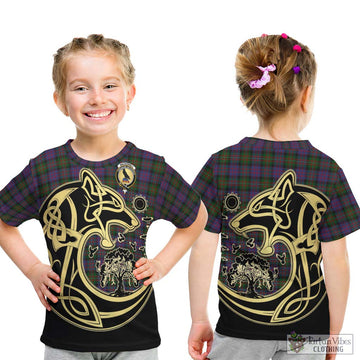 MacDonell (McDonell) Tartan Kid T-Shirt with Family Crest Celtic Wolf Style - Tartan Vibes Clothing