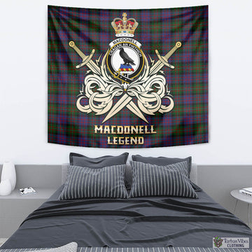 MacDonell (McDonell) Tartan Tapestry with Clan Crest and the Golden Sword of Courageous Legacy - Tartan Vibes Clothing