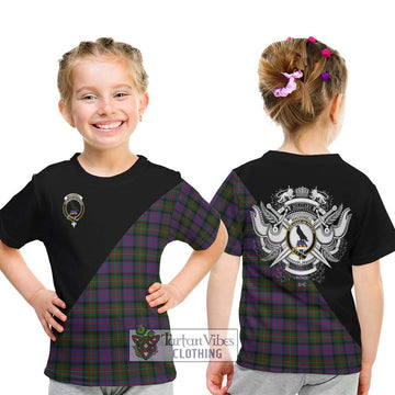 MacDonell (McDonell) Tartan Kid T-Shirt with Family Crest and Military Logo Style - Tartan Vibes Clothing