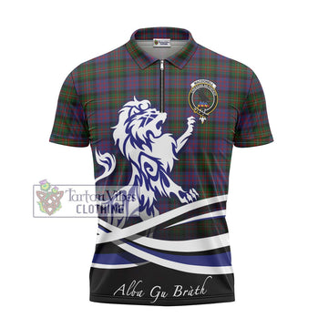 MacDonell (McDonell) Tartan Zipper Polo Shirt with Alba Gu Brath Regal Lion Emblem - Tartan Vibes Clothing