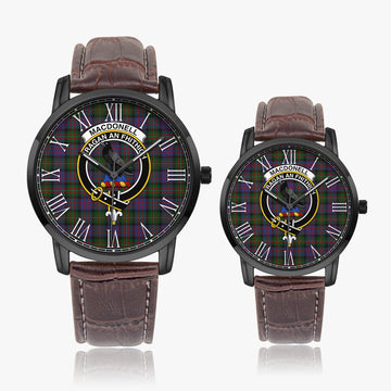 MacDonell (McDonell) Tartan Family Crest Leather Strap Quartz Watch - Tartan Vibes Clothing