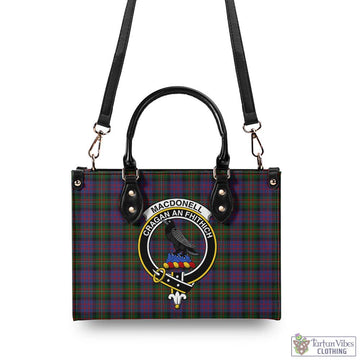 MacDonell (McDonell) Tartan Luxury Leather Handbags with Family Crest - Tartan Vibes Clothing