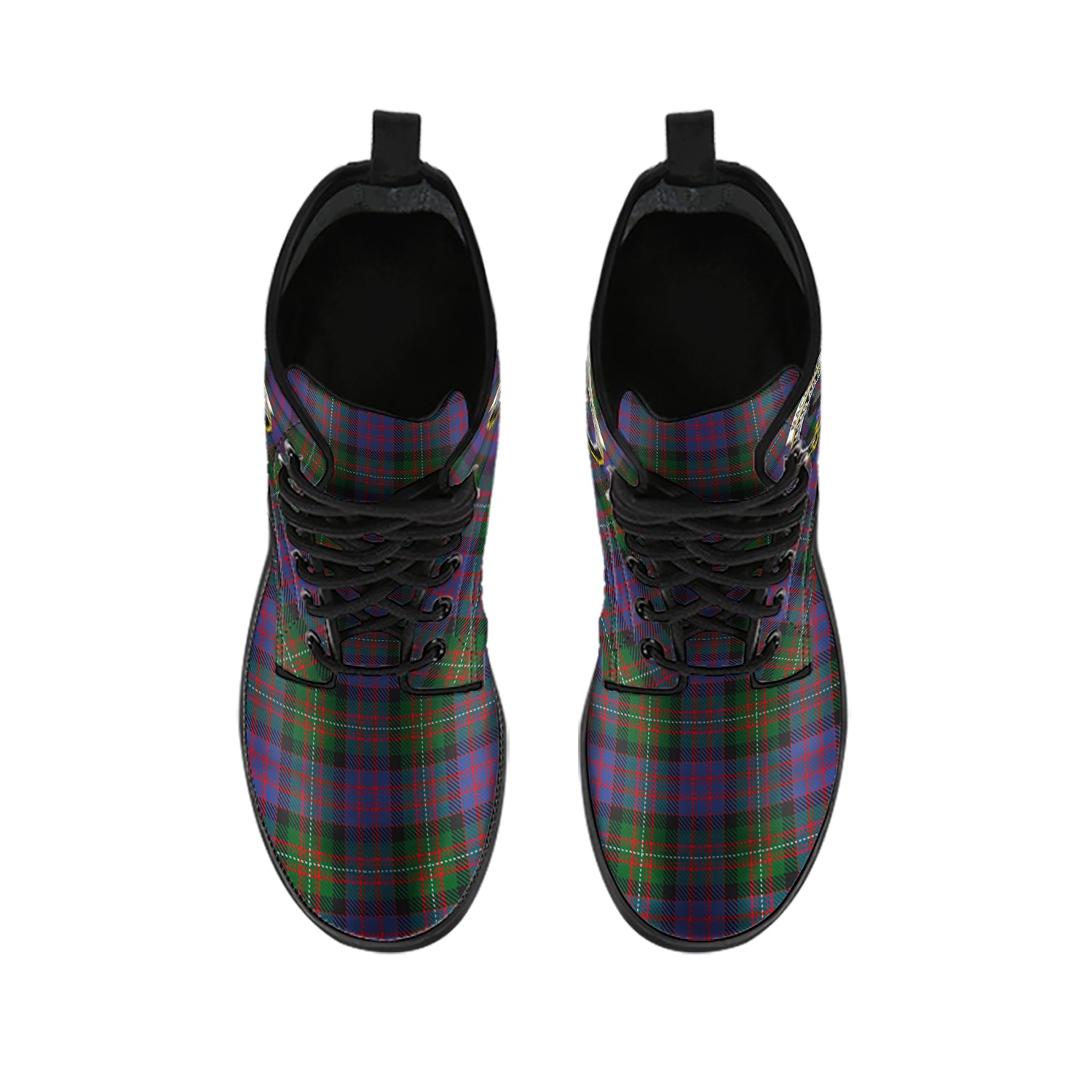 MacDonell (McDonell) Tartan Leather Boots with Family Crest - Tartan Vibes Clothing