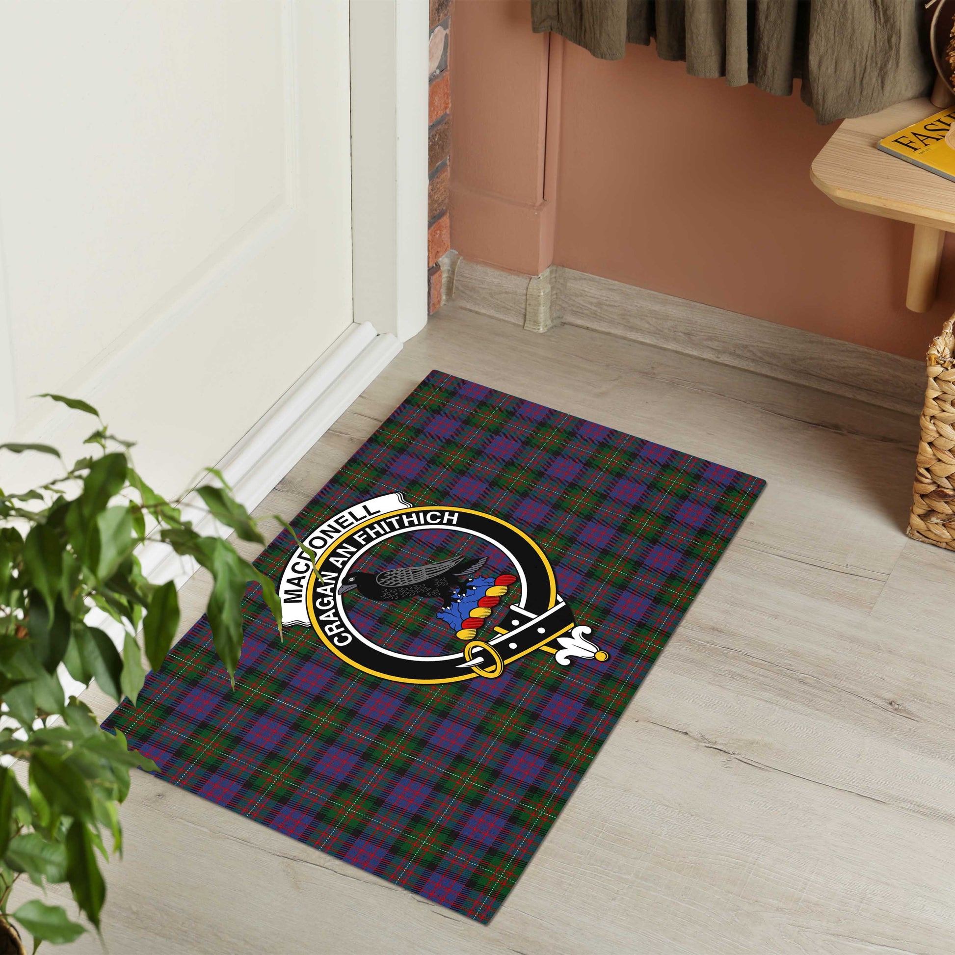 MacDonell (McDonell) Tartan Rubber Doormat with Family Crest - Tartan Vibes Clothing