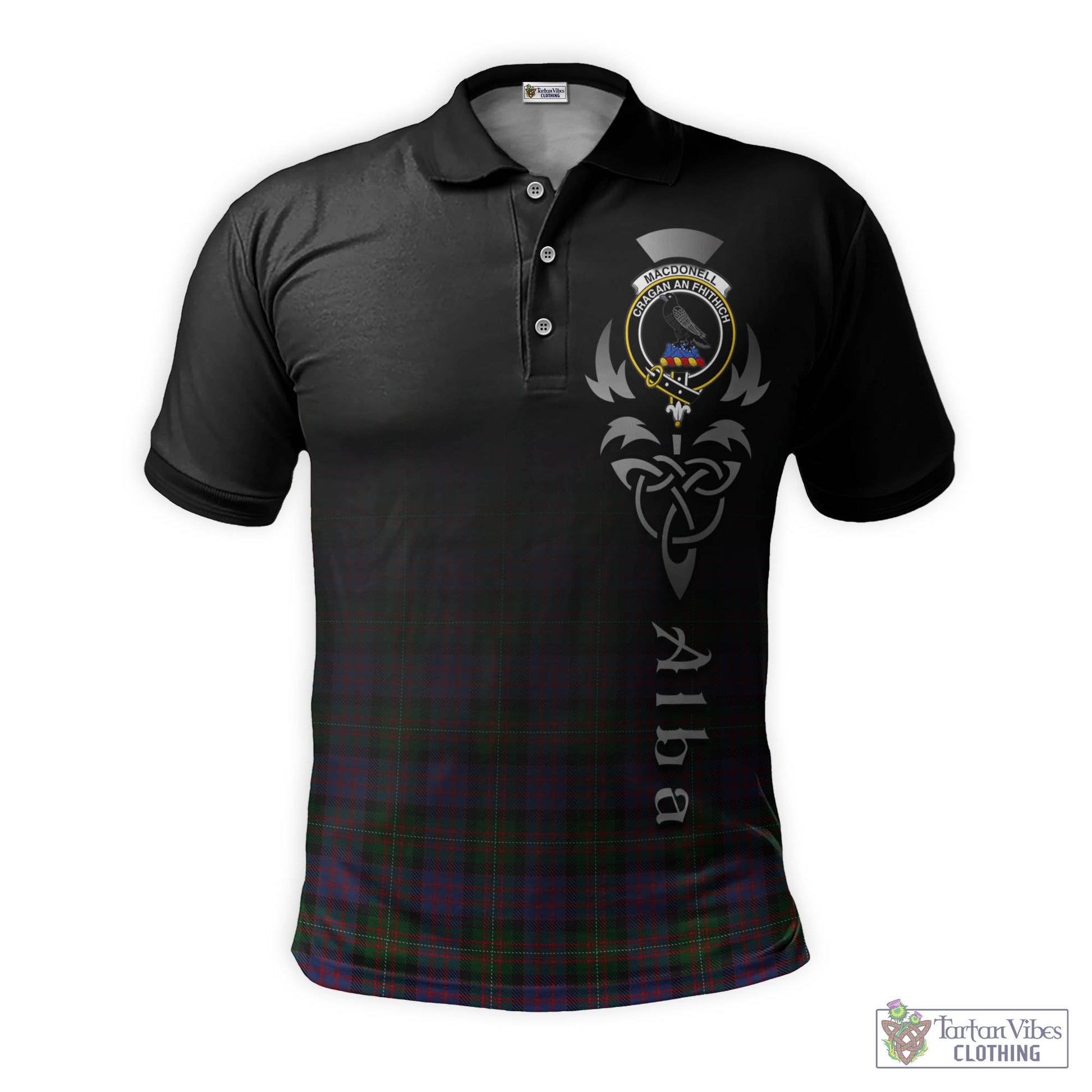MacDonell (McDonell) Tartan Polo Shirt Featuring Alba Gu Brath Family Crest Celtic Inspired - Tartan Vibes Clothing
