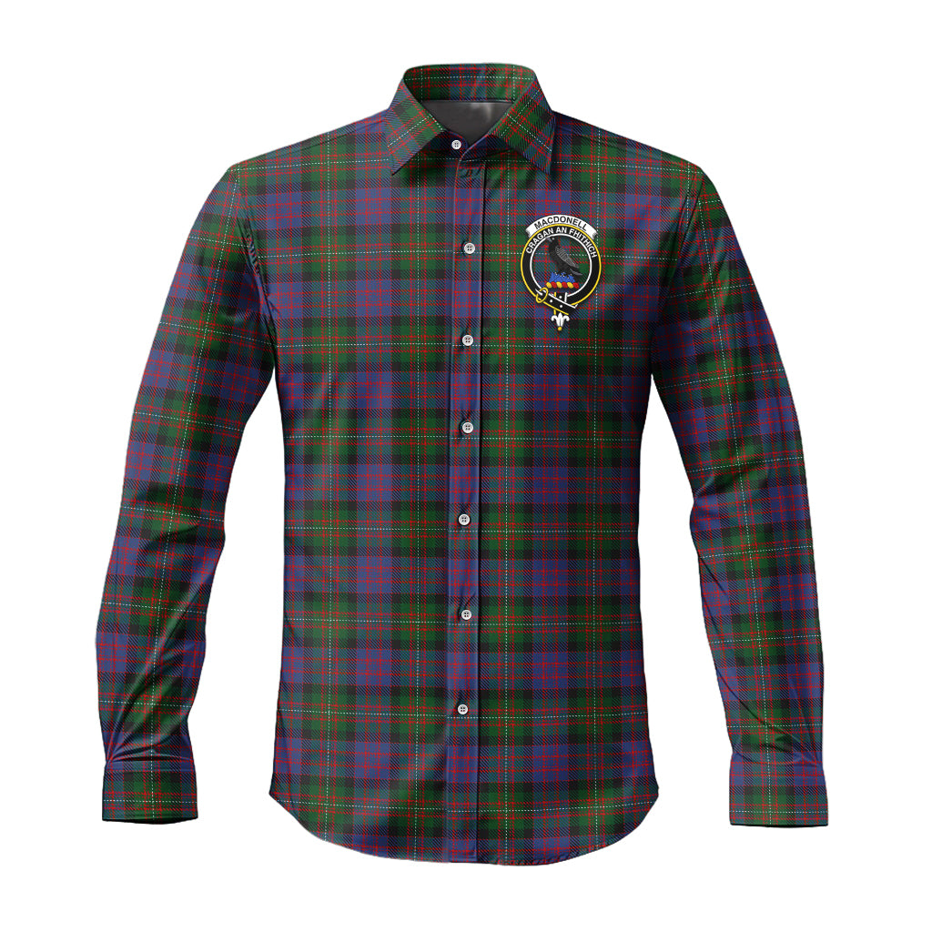 MacDonell (McDonell) Tartan Long Sleeve Button Up Shirt with Family Crest Men's Shirt - Tartan Vibes Clothing