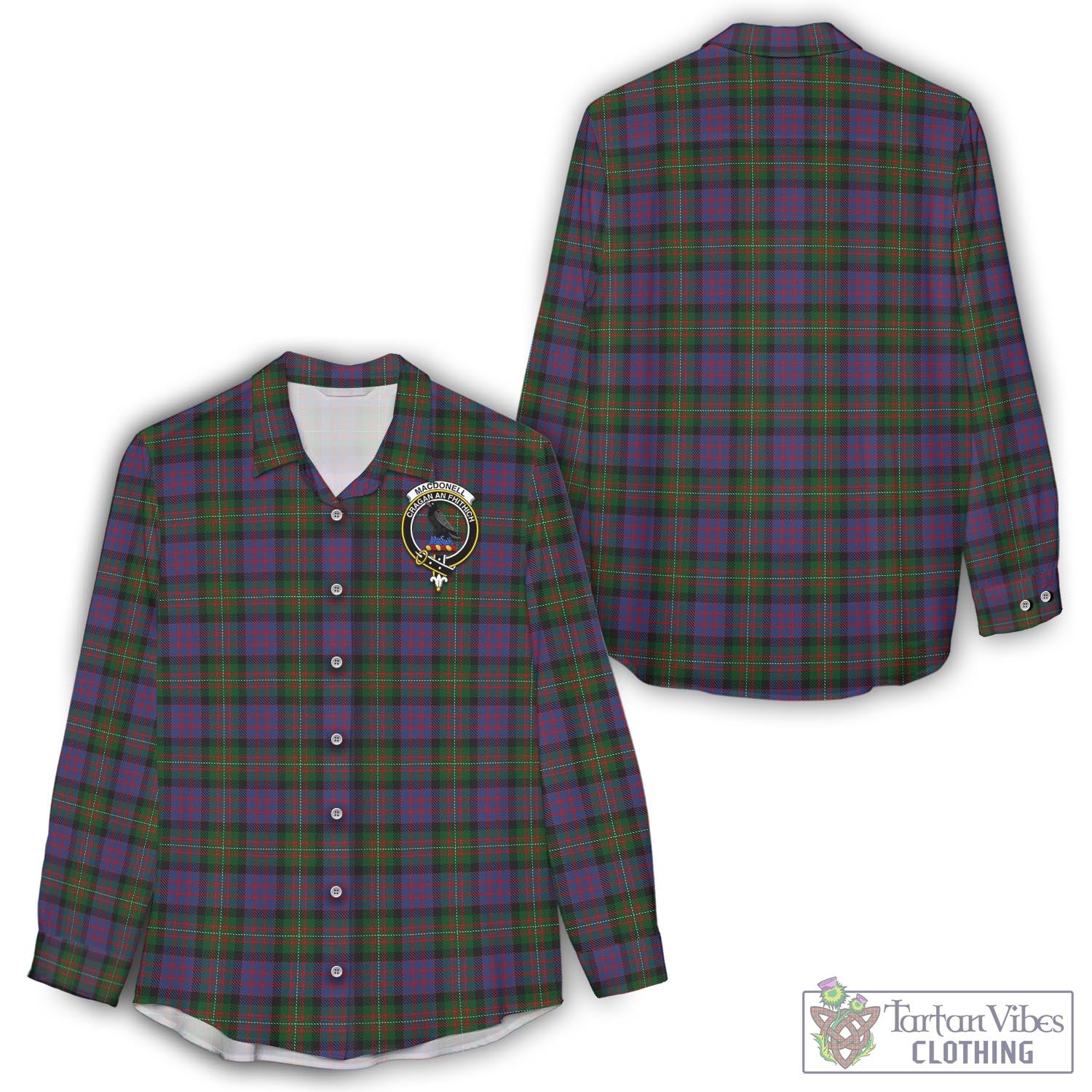MacDonell (McDonell) Tartan Women's Casual Shirt with Family Crest - Tartan Vibes Clothing