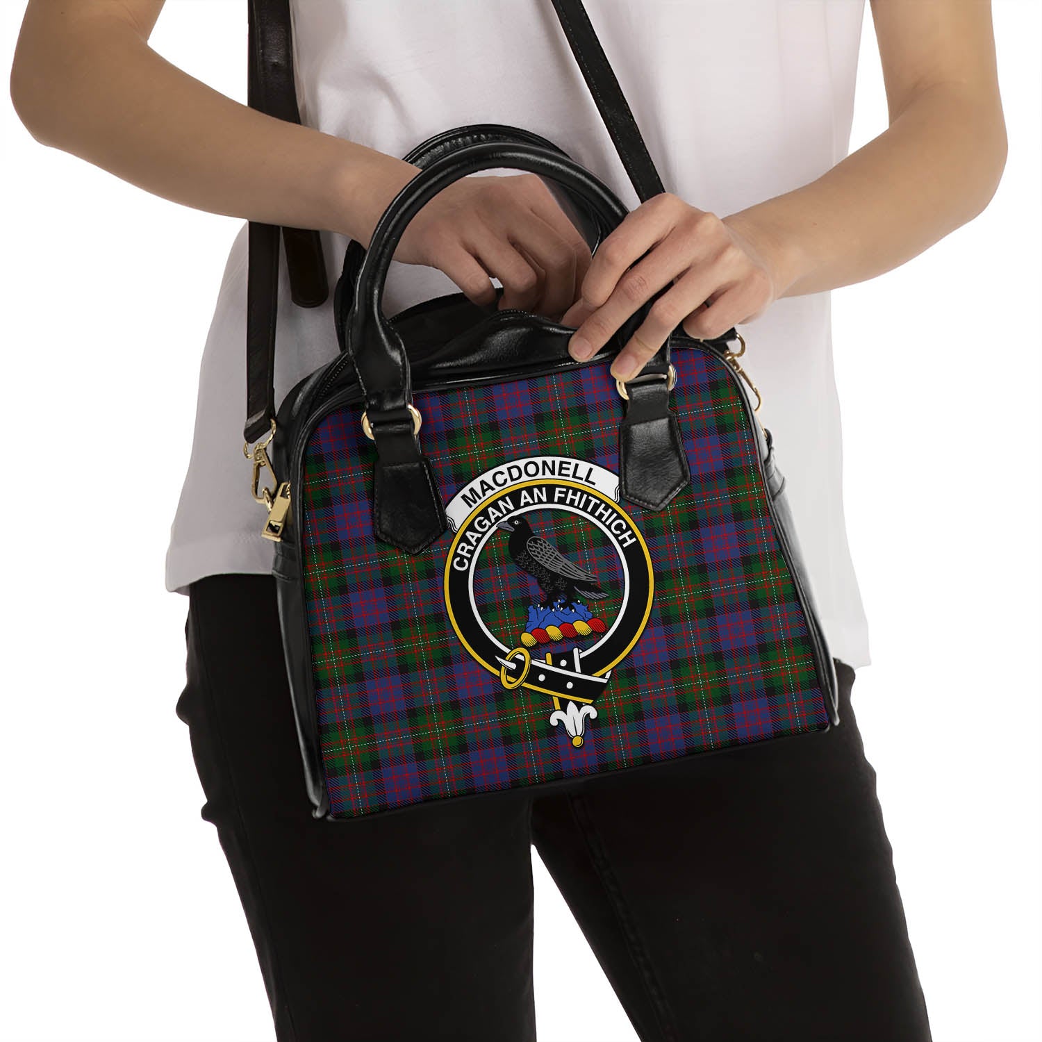 MacDonell (McDonell) Tartan Shoulder Handbags with Family Crest - Tartan Vibes Clothing