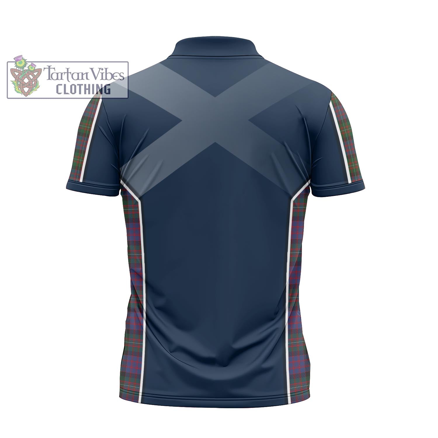 Tartan Vibes Clothing MacDonell of Glengarry Tartan Zipper Polo Shirt with Family Crest and Scottish Thistle Vibes Sport Style
