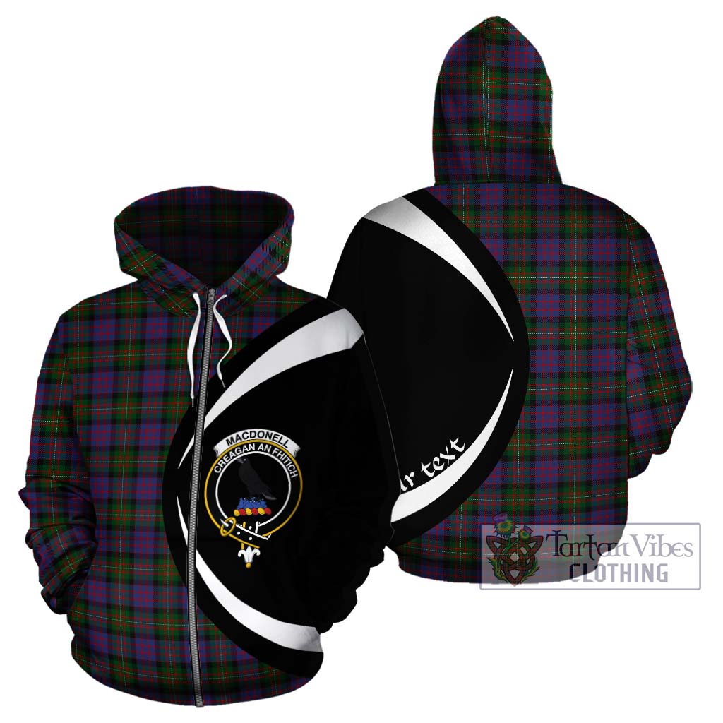 MacDonell (McDonell) Tartan Hoodie with Family Crest Circle Style - Tartan Vibes Clothing